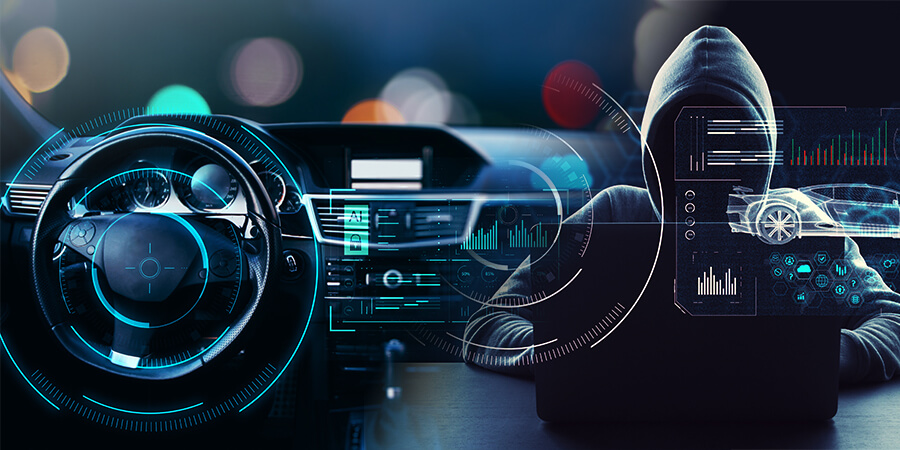digital car diagnostics and automotive technology interface with steering wheel and performance data