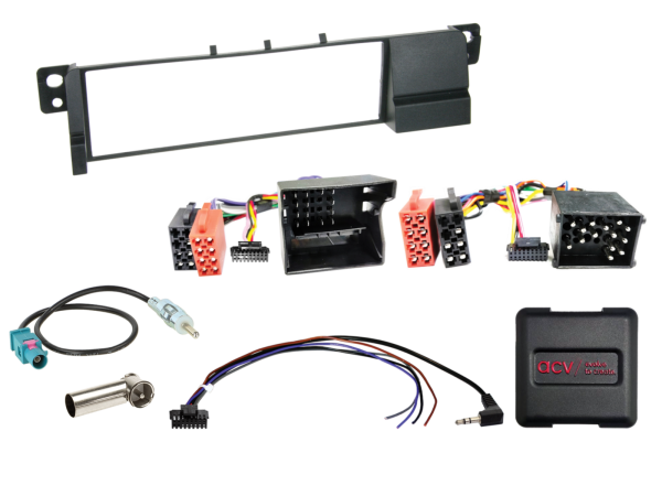 ACV 611023-01-1 BMW 3 Series E46 Single-DIN Fitting Kit – Black