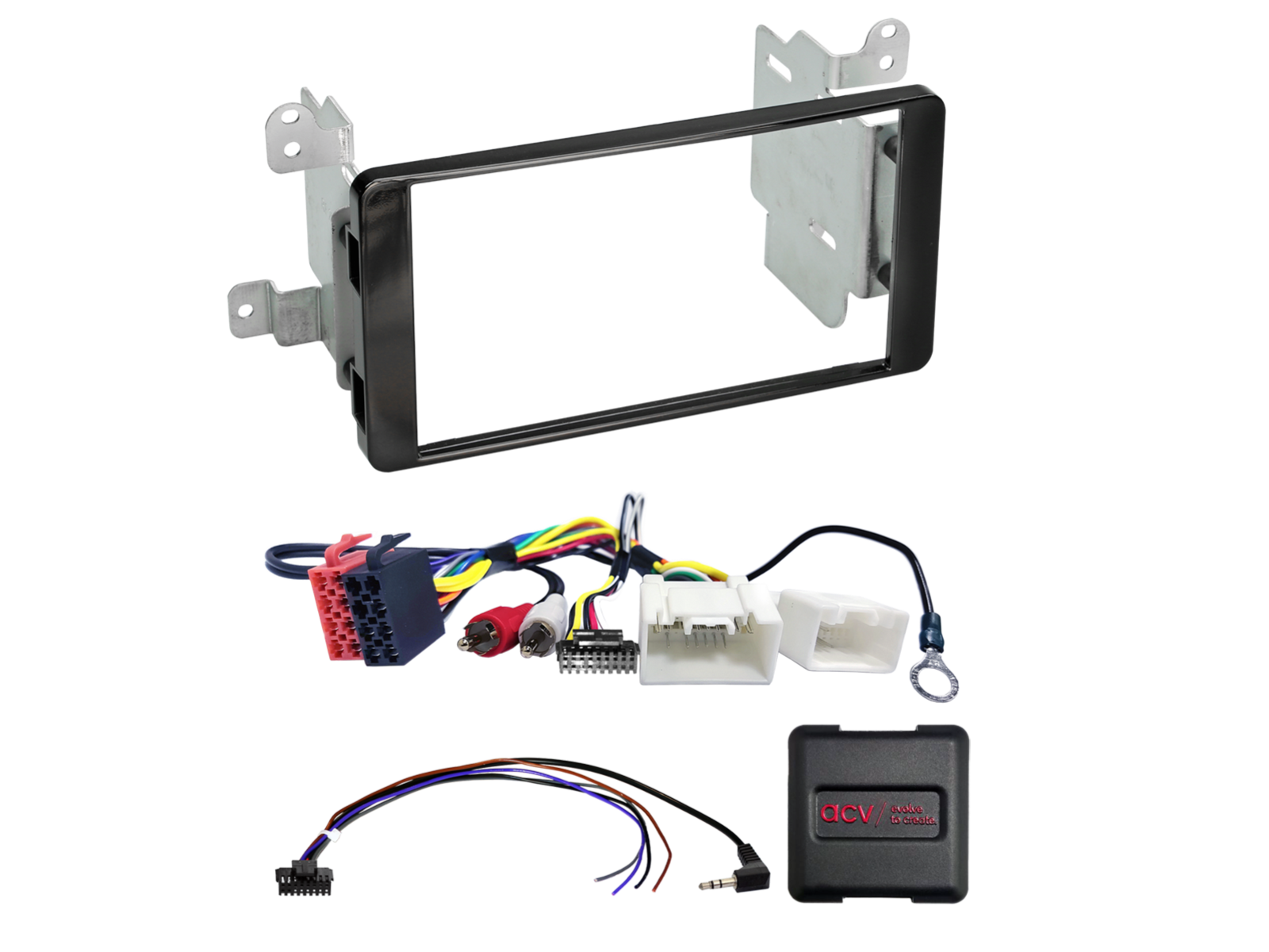 ACV 621200-20-1 Mitsubishi L200 double-DIN fitting kit – piano black