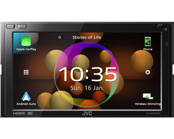 JVC KW-M875DBW 6.8-inch Wireless CarPlay & Android Auto DAB Stereo