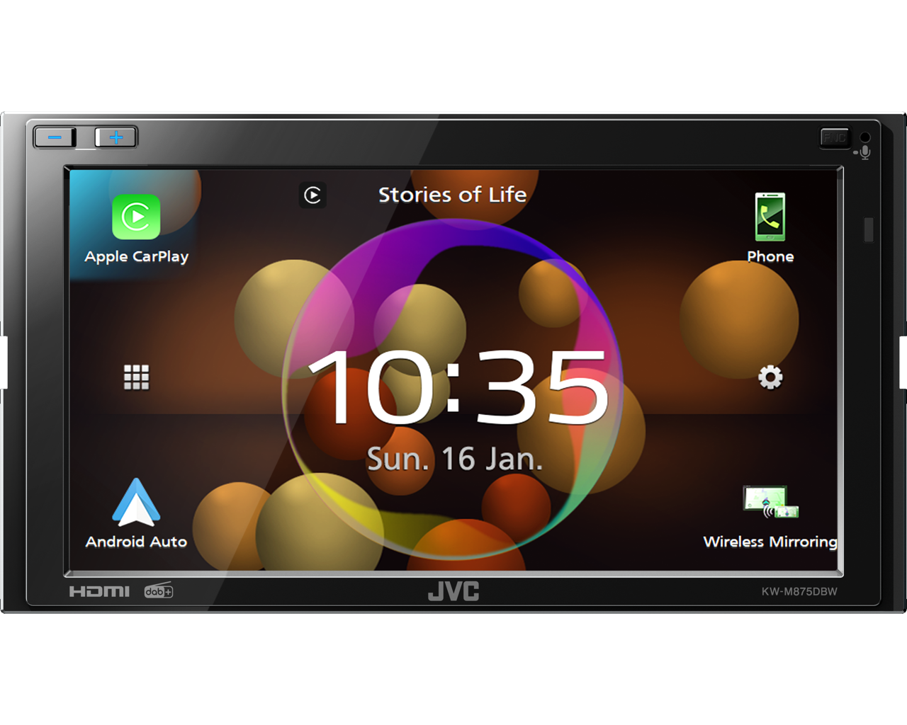 JVC KW-M875DBW 6.8-inch Wireless CarPlay & Android Auto DAB Stereo
