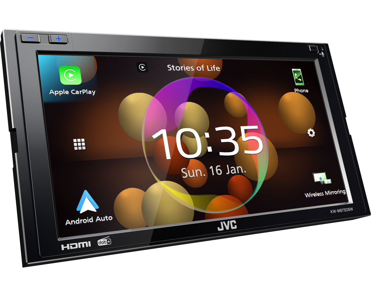 JVC KW-M875DBW 6.8-inch Wireless CarPlay & Android Auto DAB Stereo - Image 2