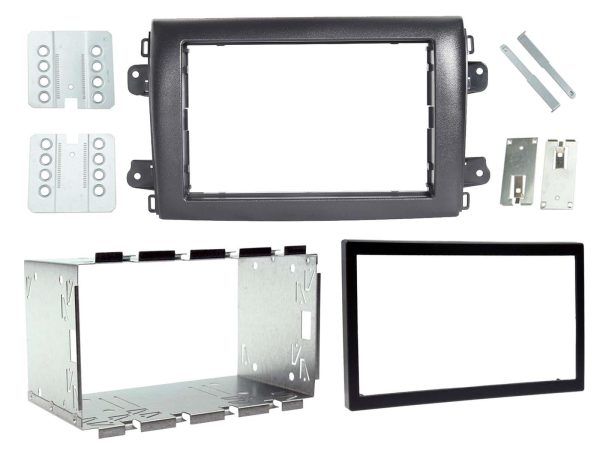 Connects2 CT23FT45 Ducato Series 8 Double DIN Fascia with Cage — Black