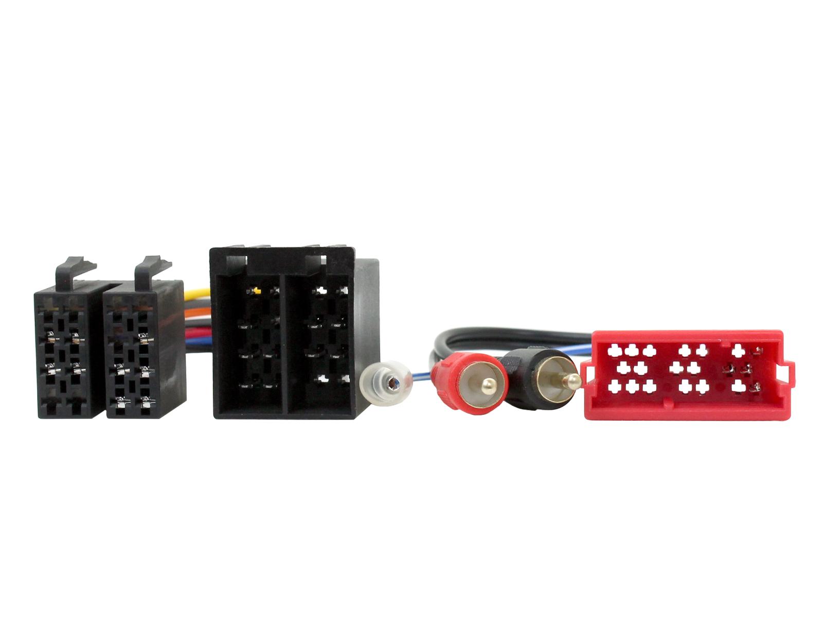 Connects2 CT20AU10 Mini ISO harness for half-amplified Audi audio with RCA inputs
