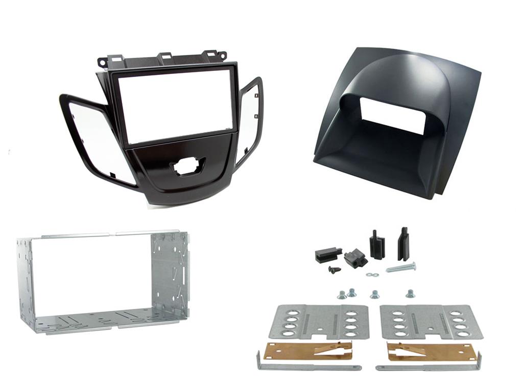 Connects2 CT23FD43 Piano-Black Fiesta Double-DIN Fascia with Grey Display Surround