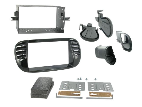 Connects2 CT23FT13 Gloss-Black Fiat 500 Double-DIN Fascia – A/C, Vent Relocation