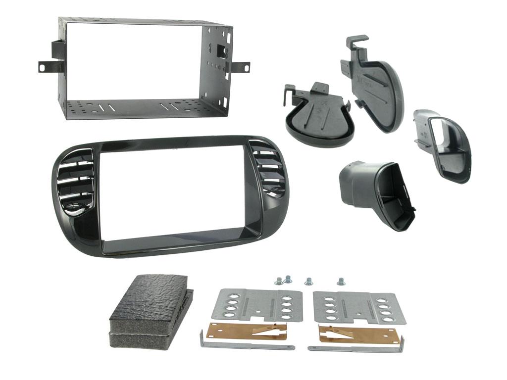 Connects2 CT23FT13 Gloss-Black Fiat 500 Double-DIN Fascia – A/C, Vent Relocation