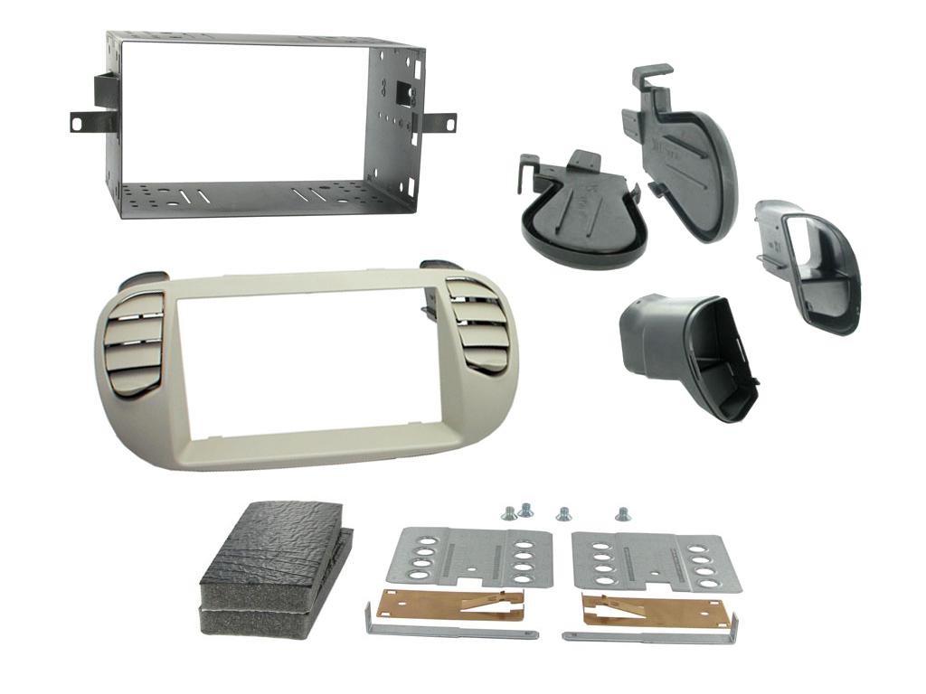 Connects2 CT23FT14 Ivory Fiat 500 Double-DIN Fascia – A/C, Duct Modification