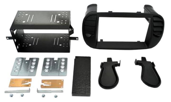 Connects2 CT23FT25 Matt-Black Fiat 500 Double-DIN Fascia with Ventilation Extensions