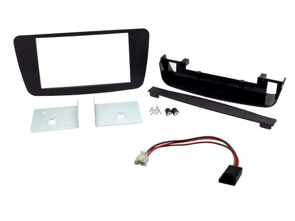 Connects2 CT23MB23 Black Mercedes Double-DIN Fascia – Hazard Relocation, Original Display Removed