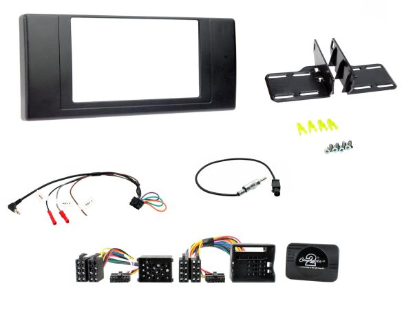 Connects2 CTKBM05 black double-DIN fitting kit for BMW X5 E53