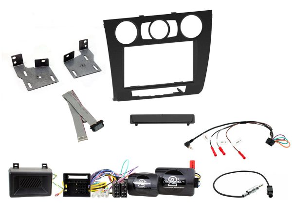 Connects2 CTKBM09 black double-DIN fitting kit for BMW 1 Series with manual air conditioning