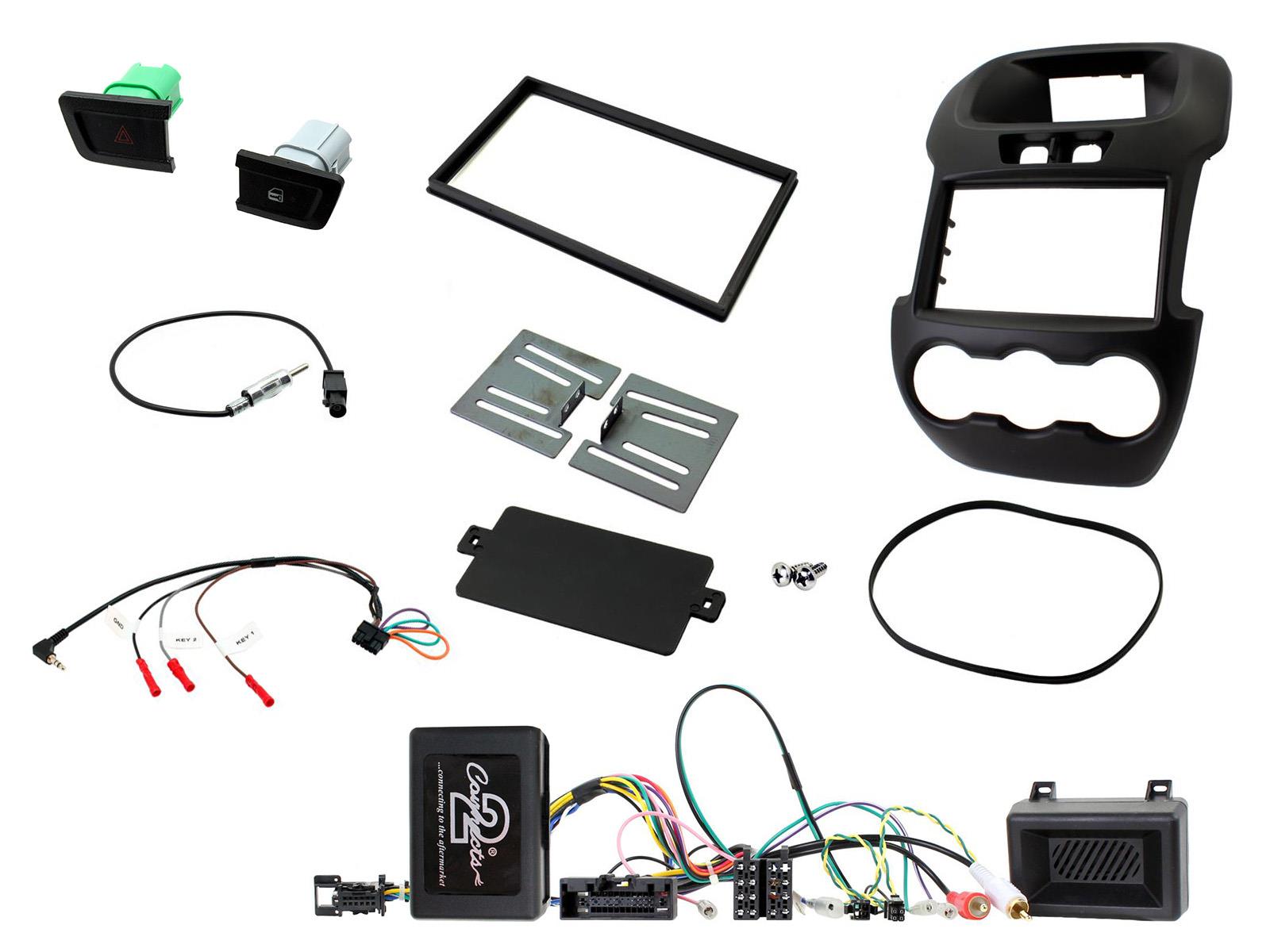 Connects2 CTKFD37C black double-DIN fitting kit for Ford Ranger