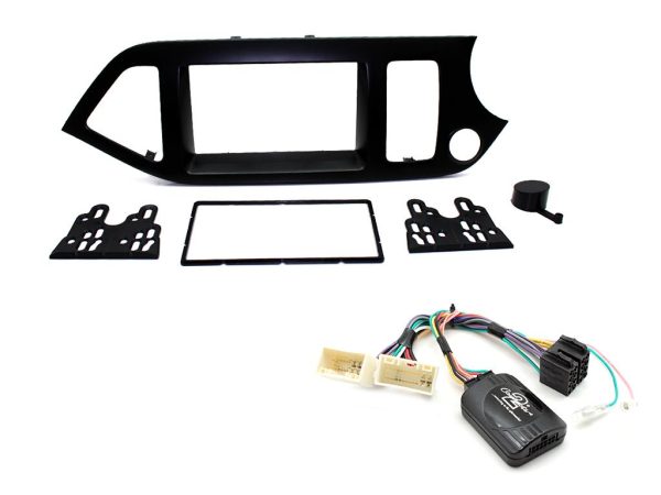 Connects2 CTKKI25 black double-DIN fitting kit for Kia Picanto