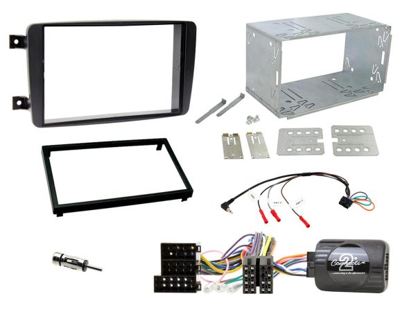 Connects2 CTKMB02 black double-DIN fitting kit for Mercedes C-Class and CLK