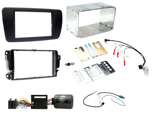 Connects2 CTKST01 Azabache Black double-DIN fitting kit for SEAT Ibiza
