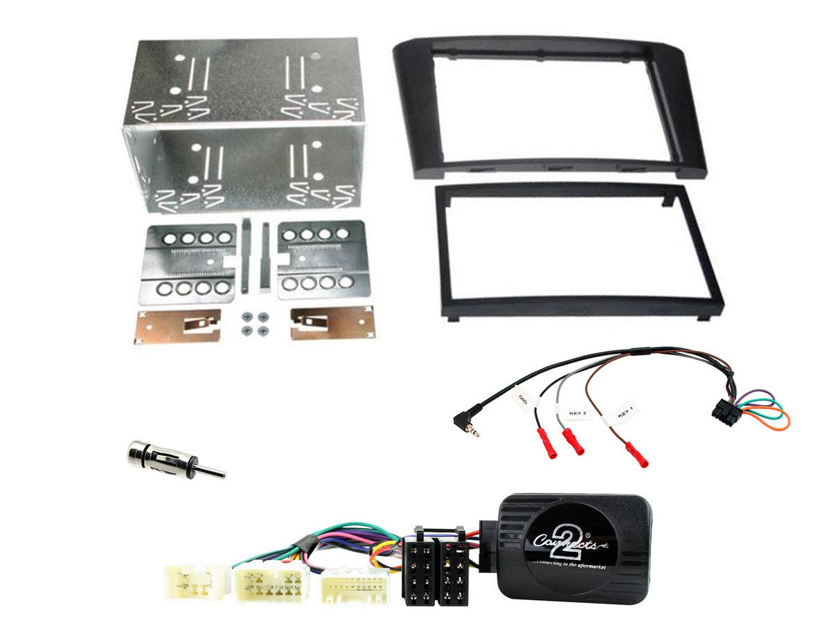 Connects2 CTKTY12 black double-DIN fitting kit for Toyota Avensis