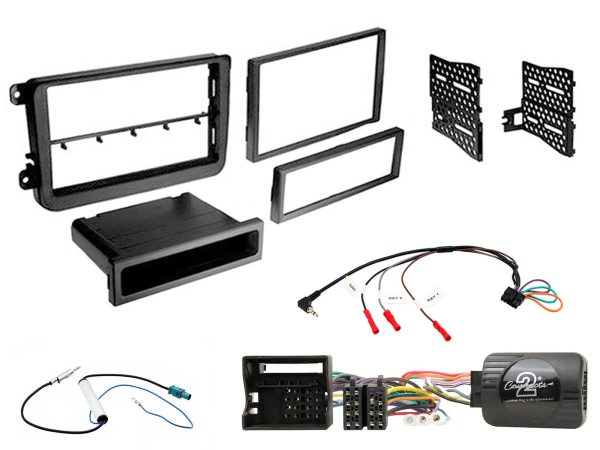 Connects2 CTKVW05 VW single/double-DIN fitting kit with pocket – black