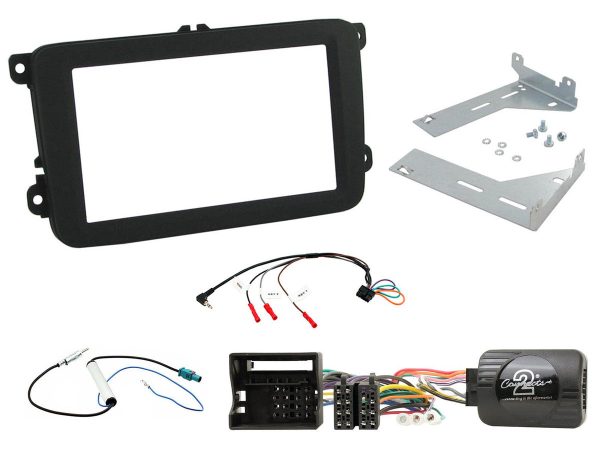 Connects2 CTKVW18 VW double-DIN fitting kit – black, single Fakra