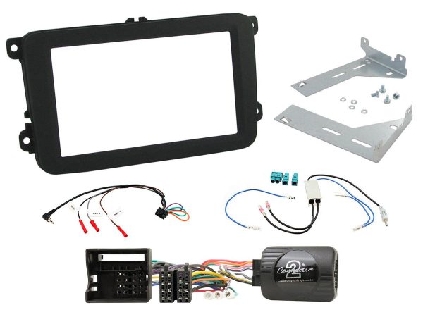 Connects2 CTKVW19 VW double-DIN fitting kit – black, twin Fakra