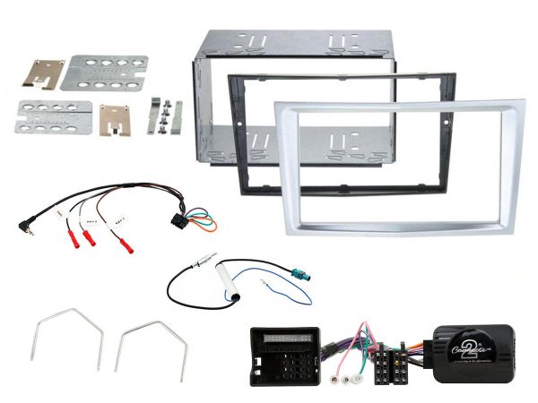 Connects2 CTKVX10 matte-chrome double-DIN fitting kit for Vauxhall Astra H and Corsa D