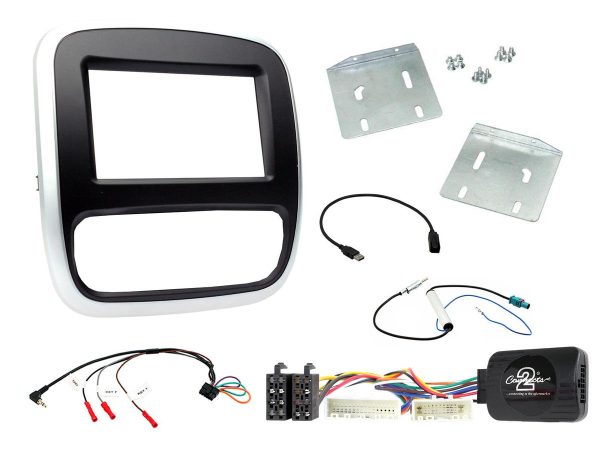 Connects2 CTKVX38 double-DIN fitting kit for Vauxhall Vivaro B – black / silver