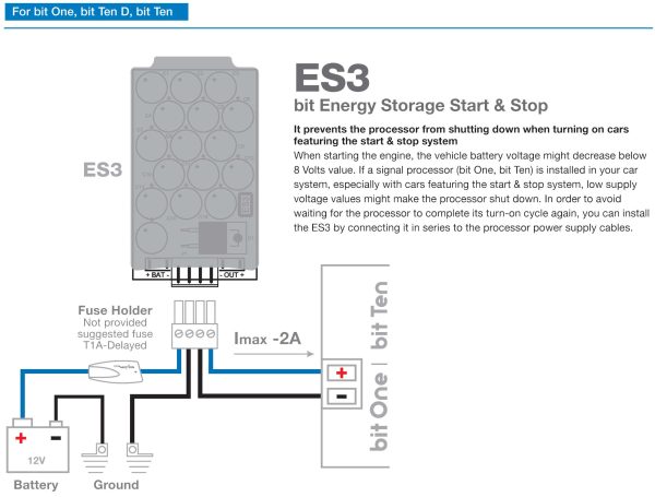 Audison ES3 Start-Stop Energy Storage Module for Compatible Bit Processors
