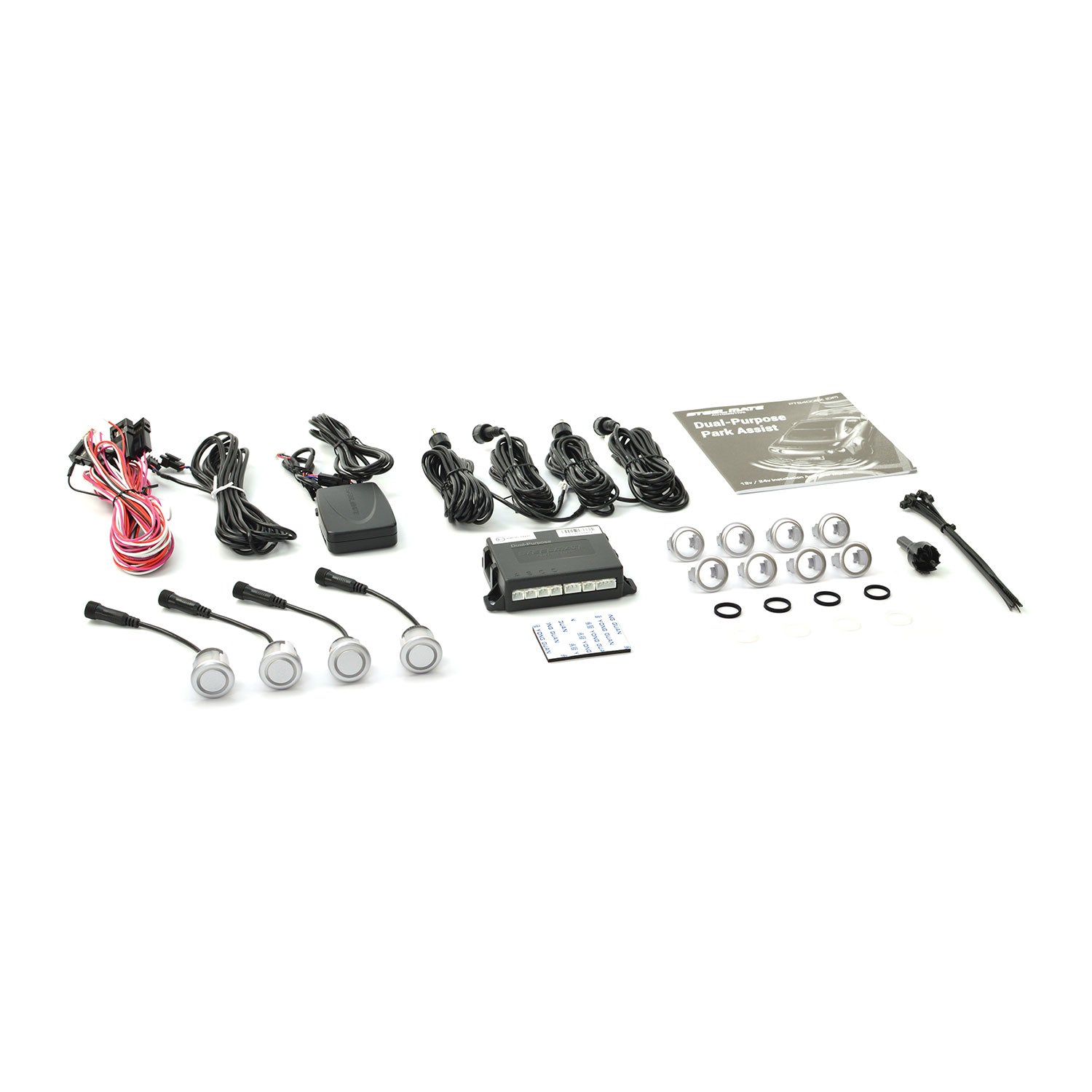 Steelmate PTS400EX (DP) Front or Rear Parking Sensor Kit — Silver