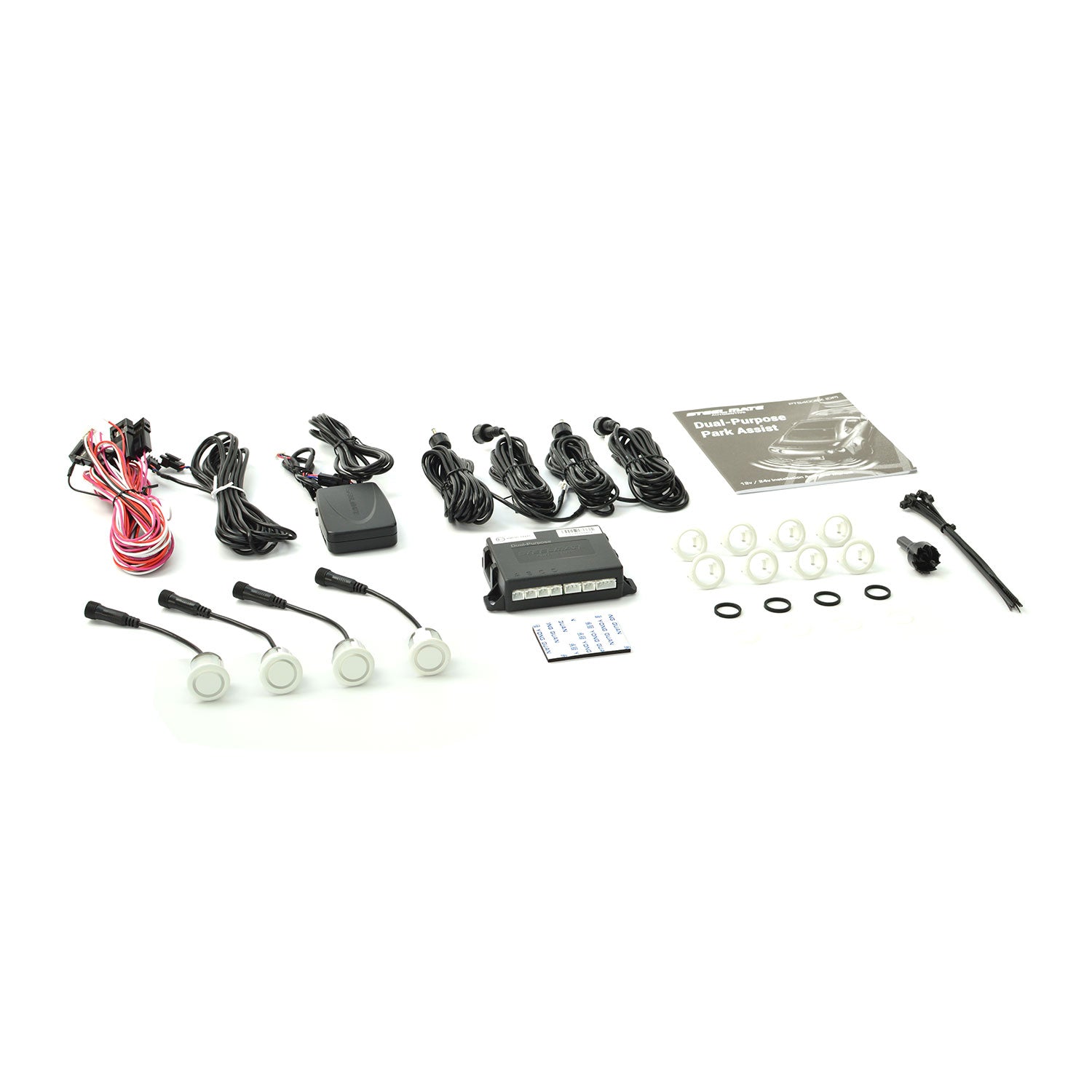 Steelmate PTS400EX (DP) Front or Rear Parking Sensor Kit — White