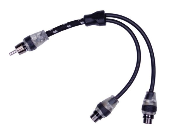 Rockford Fosgate RFITY-1M Premium RCA Y-Adapter — 1 Male / 2 Female