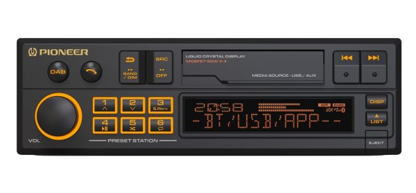 Pioneer SXT-C10PS (SXTC10PS) Retro-Style Single-DIN DAB+ Bluetooth Stereo